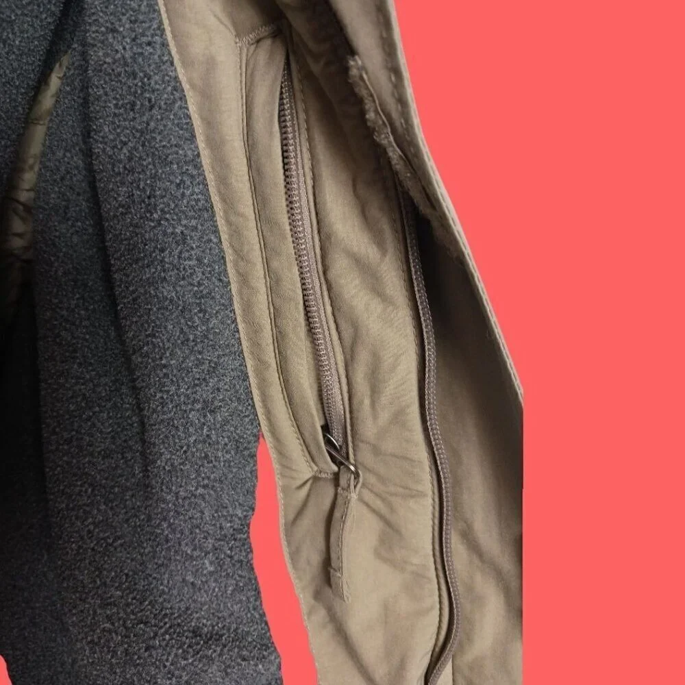 L.L.Bean Vtg Mens Jacket With Fleece Lining & Zip Green Small